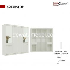 Lemari Pakaian 4 Pintu - Garvani ROSEBAY 4P WG / White Glossy 